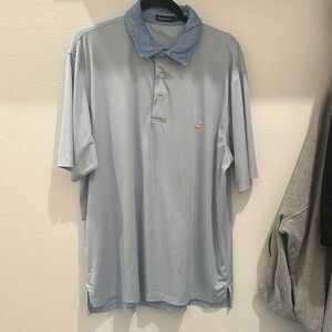 Southern Marsh Striped Blue Polo Shirt